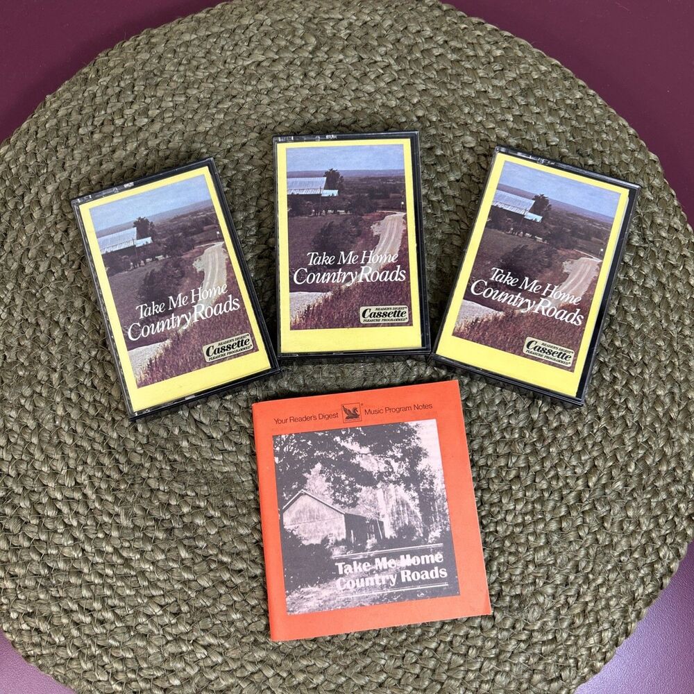 Reader's Digest Take Me Home Country Roads 3 Cassette Set w Booklet